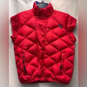 Vintage Marmot 100% Goose Down Red&Purple Puffer Vest Medium Made in USA